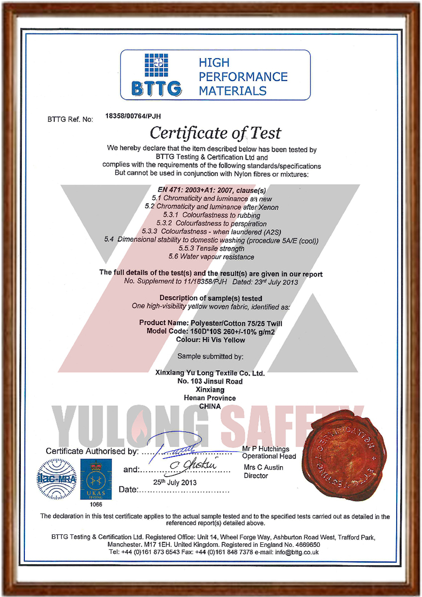 Certificate-of-EN-471-Hi-Vis-yellow-fabric